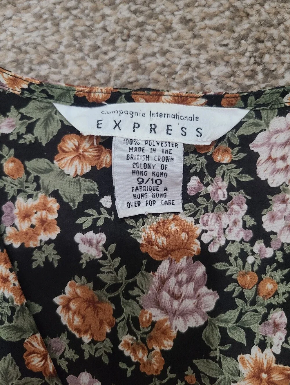 Express Vintage 90s Floral Button Up Tie Back Vest Tank Top - Picture 4 of 4
